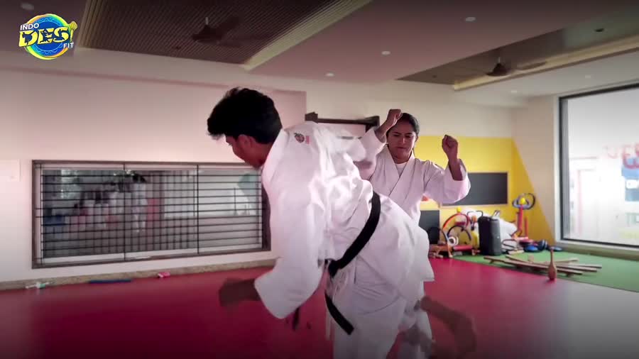 Karate training session at Indo Desi Fit